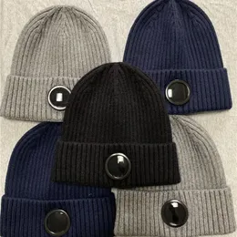 Beanie Kafatası Kapakları Tek Lens Gözlükleri Gözlük Beanies Erkekler Örme Şapkalar Kafatası Kapakları Açık Kadınlar UNIESEX KIŞ BOBANIE SİYAH GRİ B281V