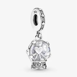 100% 925 Sterling Silver Snow Globe Angel Dangle Charms Fit Original European Charm Bracelet Fashion Wedding Engagement Jewelry Ac2812