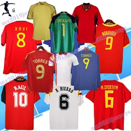 Klassisk målvakt 2010 Spains Retro Soccer Jersey 96 08 10 12 Casillas Xavi Luis Alonso Pique Torres Camiseta de Futbol Football Shirts
