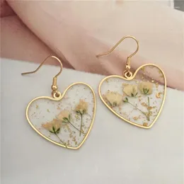 Dangle Chandelier Vintage Earrings Geometric Dry Flower for Women Girl Boho Resin Drop Brincos Fashion Tortoise JewelryDangle MI1749