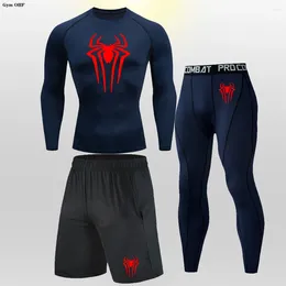 Men's Tracksuits Thermal Man Underwear Set Spi/Der Compression T Shirt Leggings Yoga Sets Fitness Sports Suits Men Clothing Gym Running Kit