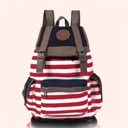 S5Q Women's Hasp Striped Bookbag Accessories Travel Rucksack Women Chirstmas School Bag Satchel Canvas Backpack AAACYV214N