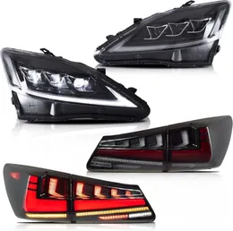 LED Headlights + Smoked Tail Lights For 2006-2013 IS250 IS350 ISF W/Animation