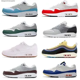 Designers 1 män kvinnor löparskor 1s patta aqua buller svart grå 87 monark natt maroon barock brun grotta sten saturn guld elefant herr tränare sport sneakers