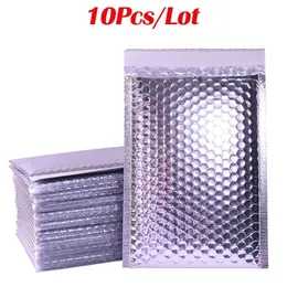 Gift Wrap 10Pcs Silver Bubble Mailers Aluminized Foil Self Seal Bags Business Envelopes Packaging Postal Bag Lined 231211