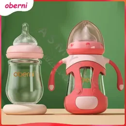 Baby Bottles# Oberni born baby bottle / anti-colic / BPA-free / 240ML bottle silicone protective cover/From birth to weaning 231212