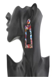 Gioielli di moda Orecchini pendenti in acrilico per le donne Stampa leopardata Geometria Grandi orecchini quadrati Acetato Brincos regalo GB8963442628