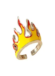 Klaster pierścionków vintage Flame Otwarty dla kobiet Men039s Metal Charms Punk Friendship Jewelry Aesthetics Prezenty Party Jewelryclaster4326779