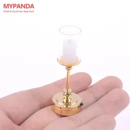 Architecture/DIY House Mini 1 12 Miniature Table Candlestick Retro Doll House Lamps Decor Accessories Dollhouse Furniture Toys 231212