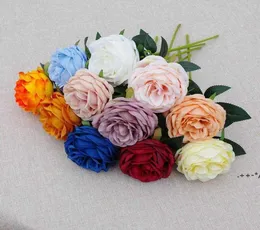 Single Stem Rose Flower 30cm in Length Artificial Silk Roses Wedding Party Home Decorative Flowers White Pink Red DAP3666799917