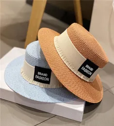 Fashion Cloth Flat Hat Women039s Summer Jazz Wide Eaves Straw Hat Net Red Outing Sunshreen Hat Hat English Projektanci HA4658323