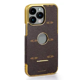 iPhone 15 Pro Max 15Pro 14 13 12 11 L Letter Brown Yellow Black Floral Back Cover Luxury Mobile Shell Protection Case 용 디자이너 패션도 가죽 전화 케이스