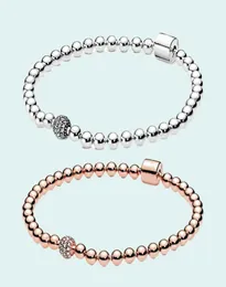 New 925 Sterling Silver Beaded Bracelet For Women Strands Joyeria Fina Para Mujer Bangle Fit Original DIY Charms Bransoletki Damskie Jewelry3044264