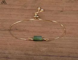 Braccialetti con ciondoli Pietra di giada naturale Perline singole di pepite Bracciale fatto a mano da donna Bracciale Chakra curativo in oro MalaCharm7459794