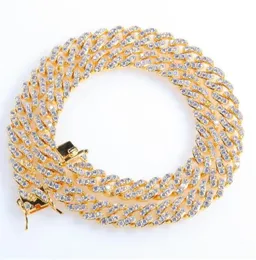 8mm isad ut kubansk halsbandskedja hiphop smycken choker guld silver färg cz lås för men039s rappare halsband1898706