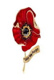 Pinos broches cindy xiang eanmel Red Poppies Broche Quot para que não esqueçamos o pino 2 cores disponíveis jóias de flores lembrança DIA6644627