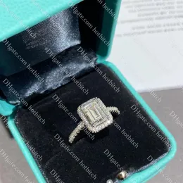 Designer anel de diamante luxo feminino anel de casamento de alta qualidade anéis de noivado jóias com caixa natal gift267o