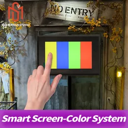 Misterioso estúdio sala secreta escape mecanismo de jogo adereços quebra-cabeça eletrônico sistema de cores de tela inteligente ajustar