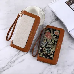 Carteras Cartera larga para mujer, bolso de mano con estampado de leopardo, bolsillo de gran capacidad, monedero multitarjeta para teléfono móvil