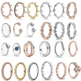 2021 Spring Ring 925 STERLING Gümüş Gül Altın Pembe Büyülü Taç Yüzükleri Orijinal Moda Diy Takım Mücevherleri Kadınlar Yapım8626172