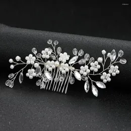 Hair Clips Pearls Flow Comb Wedding Bridal Barrette Crystal Rhinestone Acessórios para mulheres decoram