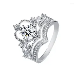 Rings Rings K1521 Lefei Fashion Luxury Trendy Classic Color Moissanite Design Princess Crown for Charm Women S925 Silver Jewelry Gifts