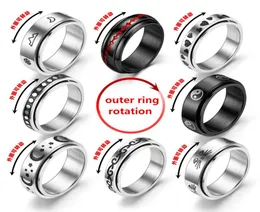 Anxiety Ring For Women Men Moon s Rings Trend Punk Rings Jewelry Stainless Steel Anti Stress Ring Rotate Gift1703288