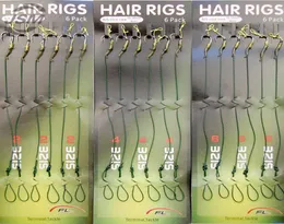 18pcs carp fishing hair dills green panated thread loop 8340 high carbon steel hook اخر