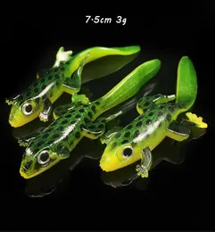 20 Stück / Los 75 cm 3 g Elliot Frog Soft Baits Lures 3D Eyes Silicone Fishing Gear F29823102
