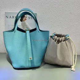 bolsa picotin saco feminina topo camada de vaca de couro caseira cesta de cesta de balde bolsa de balde de grande capacidade de moda versátil