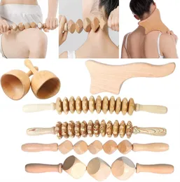 Drenaggio linfatico in legno Strumenti di massaggio per massaggio in legno Maderoterapia Colombiana Anti Cellulite Roller 2207127026634