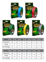 Linha de pesca trançada de 4 fios, 100m, 109 jardas, pe, linhas espectro, vermelho, verde, azul, amarelo, cinza, 5 cores, 10lb100lb4194179