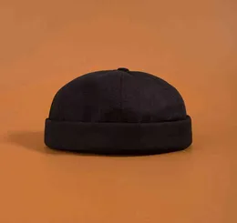 Men039s Летняя хлопковая кепка без полей Skullies Vintage Urban Уникальная уличная портативная шапка Docker Многоцелевая шапка Miki Beanie Hat Y21111105065