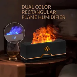 Difusores de óleos essenciais Umidificadores Aroma Difusor Umidificador de ar Ultrasonic Cool Mist Maker Fogger LED Essential Oil Flame Lamp Difusor 231213