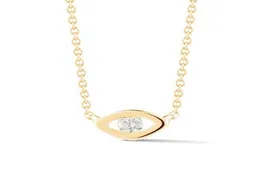 Gemymice Jewelry Fashion Minimalist 925 Sterling Silver 14K Gold Miltated Round Zircon Diamond Eye Pendant Necklace for Women2236048