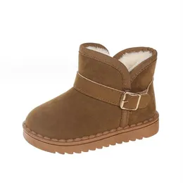 Botas de nieve para niños, nuevas botas de invierno para niños con botas acolchadas de terciopelo, zapatos cálidos para niñas, zapatos de algodón de suela blanda para niños