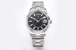 Top Maker Reloj para hombre 42 mm 336934 Esfera negra Cristal de zafiro Función de mes ETA CAL.9001 9001 Movimiento Relojes de pulsera automáticos para hombre 904 L