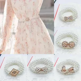 Cintos Camisola Decorativa Pérola Cinto Elegante Roupas Suprimentos Diamante Cadeia Elástica Fivela Mulheres