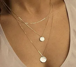 GoldSilver Layered Necklaces SetSet of 3 Layered Necklaces Personalized Disk Layering and Long9934187