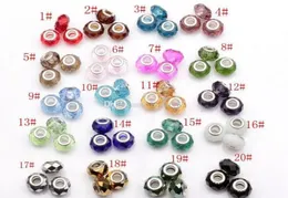 100pcs de estilo europeu Facetado 20cor Vidro de cristal Era grande espaçador Spacer Contas para Jóias Fazendo Colar Bracelet Acessórios DIY7437131