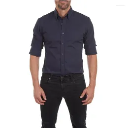 Erkekler Camisas de Hombre Gömlek Erkekler İçin Oxford Spinning Fermuar Gömlek Uzun Kollu İş Gündelik Düz Renk