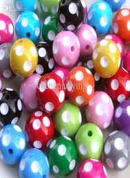 100pcslot 20mm Mix Color Round Acrylic Polka Dot Pärlor för chunky halsband Kids smycken Hitta tillverkning9609192