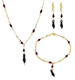 Браслеты-подвески Pulsera Mano De Azabache Bebe18k с золотым наполнением Lucky Hand, детский браслет и ожерелье для женщин и девочек, подарки6507044