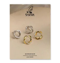 Stud S039steel lyxörhängen för kvinnor 925 Sterling Silver Earring 2021 Designer Winter Earings Arets de Plata Fine Jewelry4119275