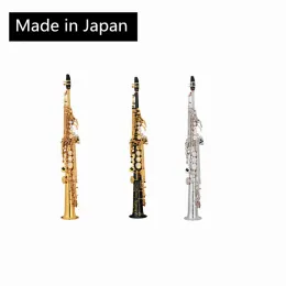 Tillverkad i Japan 82Z Brass Straight Soprano Sax Saxophone BB B Flat Woodwind Instrument Natural Shell Key Carve Mönster