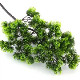 5Pcs Pine tree Branches Artificial plastic Pinaster plants fall Christmas tree decoration flowers arrangement Leaves wreath258Q