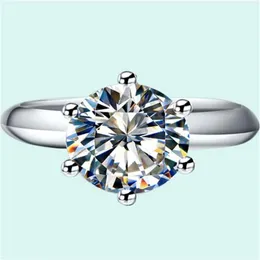 Anéis de cluster Sightly Teste Positivo 3Ct 9.0mm D-E Lab-Grown Moissanite Anel de Diamante 925 Sterling Silver Noivado Female1250G