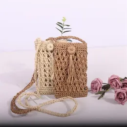 Borse da sera Ladies Straw Vintage Straw ROPE OCCAZIONE Viaggio in tessuto Piccole borse per borse da donna Casualmente Mini Telefono di Telefono 2289M