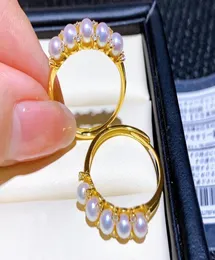 220901401 Diaomondbox Jewelry ring 5 354mm aka pearl au750 yellow gold plated sterling 925 silver adjustable rhinestone zicron5940196