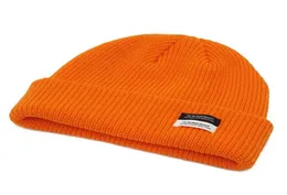 Autumn Winter Men039S Ribbed Knit Skull Cap Women Beanie Cuff Hat With Tag Toque Dark Grey Orange White Black Bluegreen Pink Y9576148